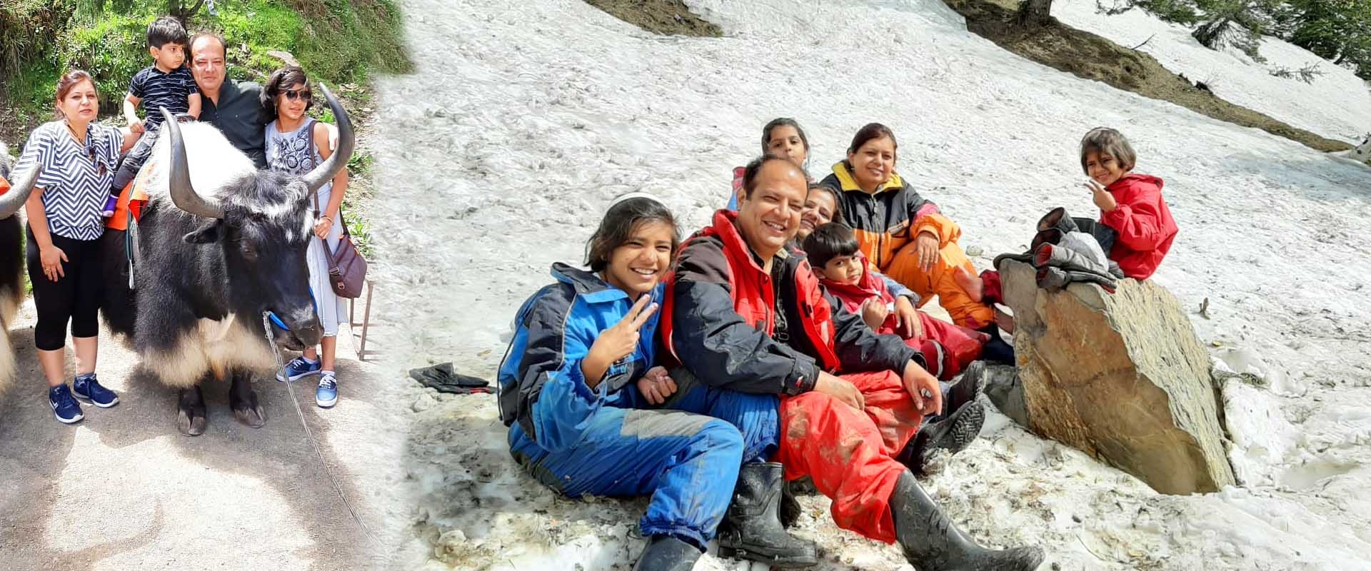 Mahasu Travels guests enjoying the snow in Himachal